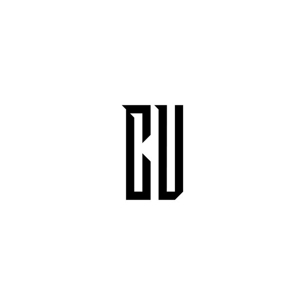 CU monograma logotipo diseño carta texto nombre símbolo monocromo logotipo alfabeto carácter simple logotipo