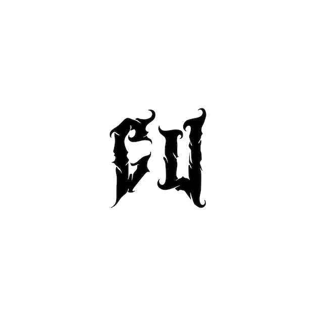CU monograma logotipo diseño carta texto nombre símbolo monocromo logotipo alfabeto carácter simple logotipo