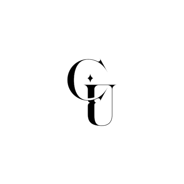 CU monograma logotipo diseño carta texto nombre símbolo monocromo logotipo alfabeto carácter simple logotipo