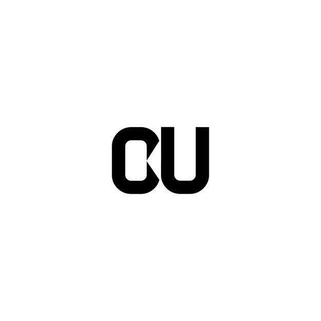 CU monograma logotipo diseño carta texto nombre símbolo monocromo logotipo alfabeto carácter simple logotipo