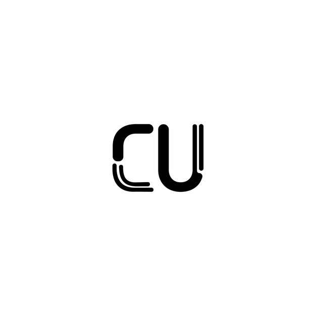 Vector cu monograma logotipo diseño carta texto nombre símbolo monocromo logotipo alfabeto carácter simple logotipo