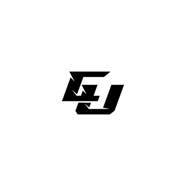CU monograma logotipo diseño carta texto nombre símbolo monocromo logotipo alfabeto carácter simple logotipo