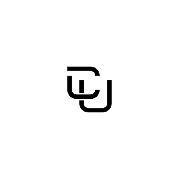 CU monograma logotipo diseño carta texto nombre símbolo monocromo logotipo alfabeto carácter simple logotipo