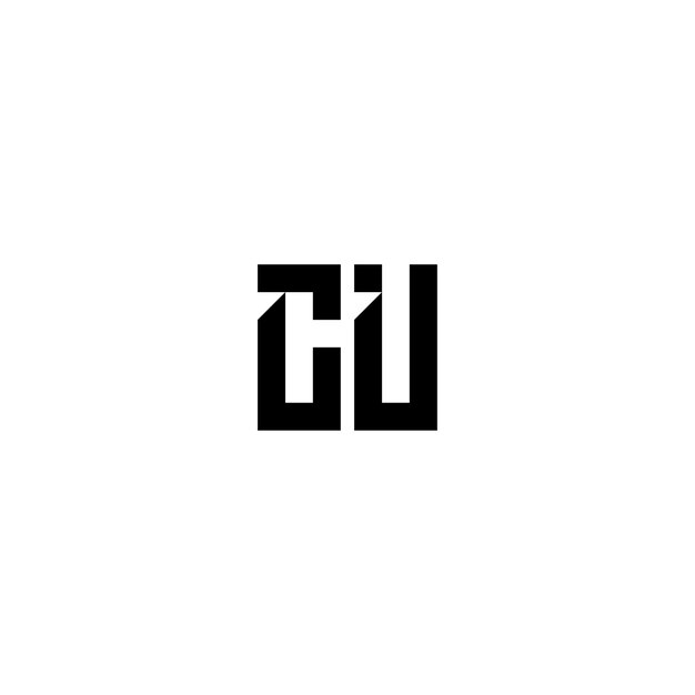 CU monograma logotipo diseño carta texto nombre símbolo monocromo logotipo alfabeto carácter simple logotipo