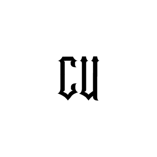 CU monograma logotipo diseño carta texto nombre símbolo monocromo logotipo alfabeto carácter simple logotipo