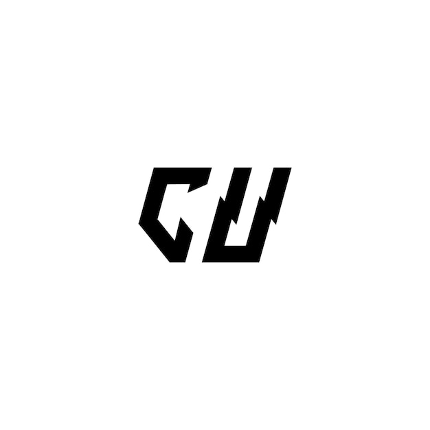 CU monograma logotipo diseño carta texto nombre símbolo monocromo logotipo alfabeto carácter simple logotipo