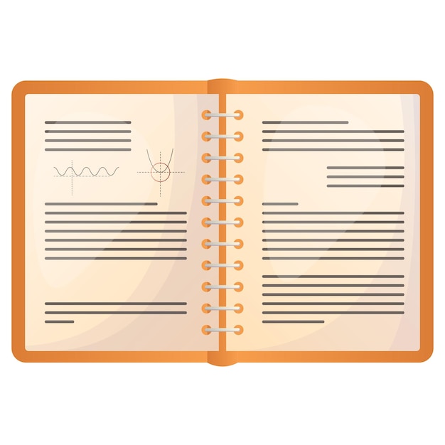 cuaderno abierto cuaderno en blanco vertical con espiral de plata metálica plantilla de organizador