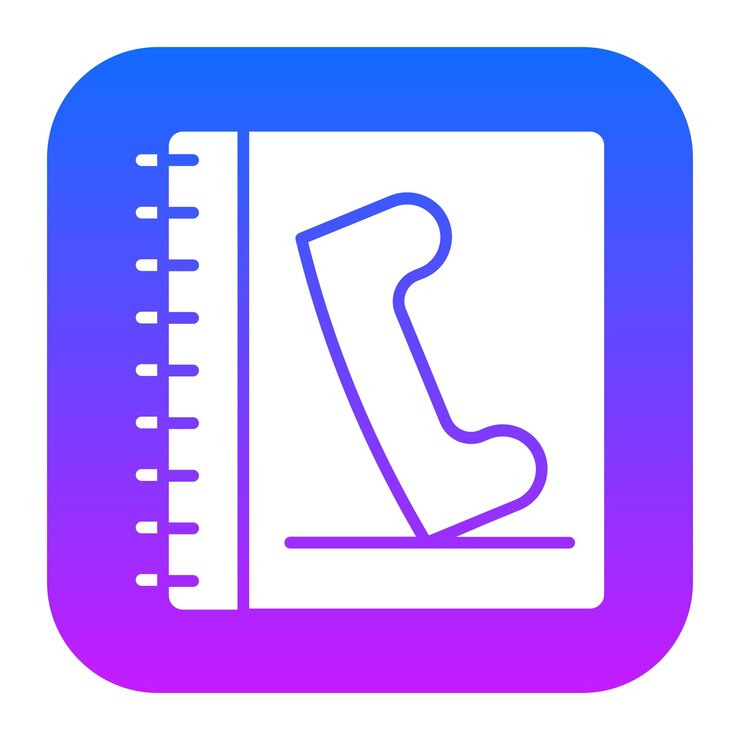 Vector un cuaderno azul y púrpura con un logotipo de muletas en él
