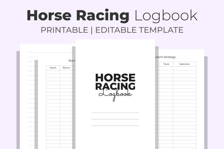 Vector cuaderno de bitácora de carreras de caballos kdp interior