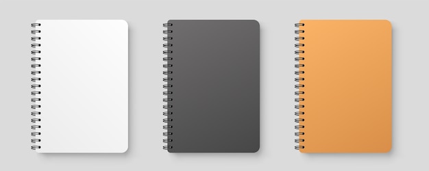 Vector cuaderno en blanco realista. bloc de notas con sombra.