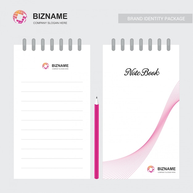 Cuaderno de la compañía con un vector de diseño único