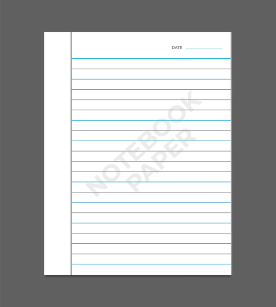 Cuaderno de ejercicios de hoja de cálculo blanco en blanco y diseño de cuaderno de página de cuadrícula
