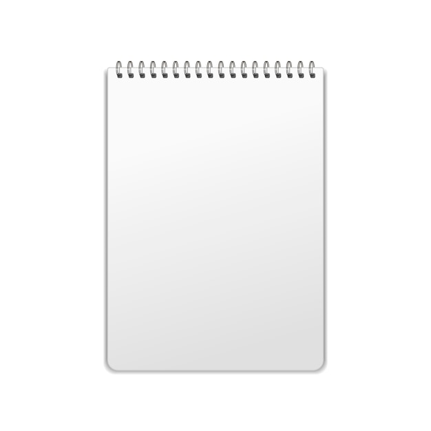 Vector cuaderno espiral blanco vertical