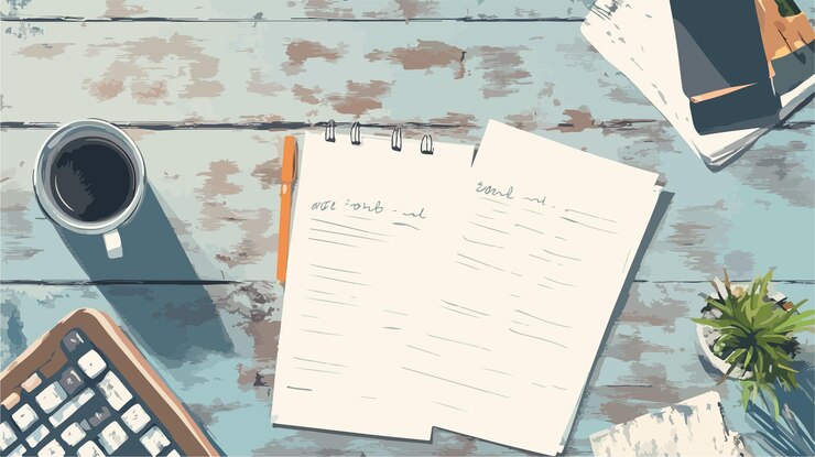 Vector un cuaderno con una espiral en la parte superior