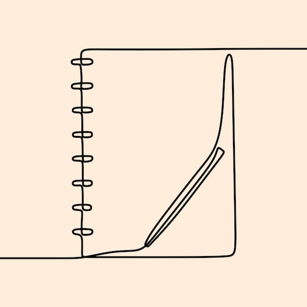 Cuaderno estético una línea continua arte de una sola línea editable dibujado a mano