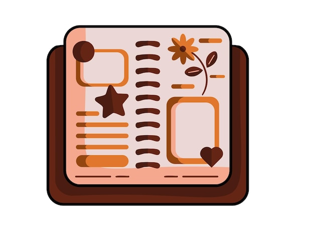 cuaderno con flores icono aislado diseño de ilustración vectorial diseño de ilustración vectorial