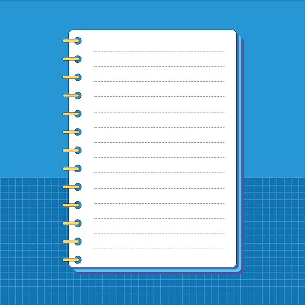 Vector cuaderno de ilustración vectorial libre con fondo azul