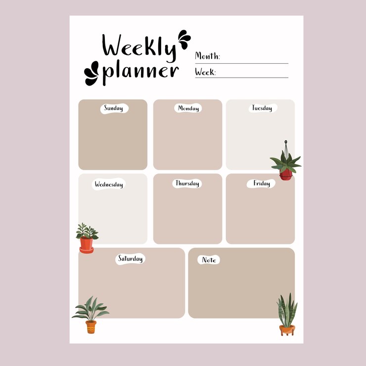 Vector cuaderno de notas de impresión impresible para horarios