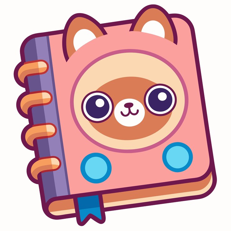 Vector un cuaderno de notas con temas lindos para niños