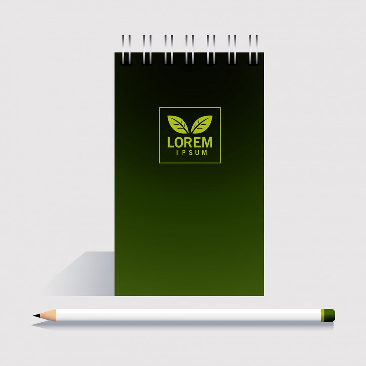 Vector cuaderno, plantilla de identidad corporativa en blanco