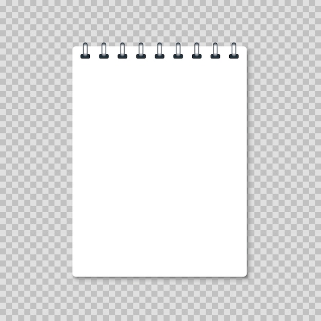 Cuaderno realista blanco en blanco
