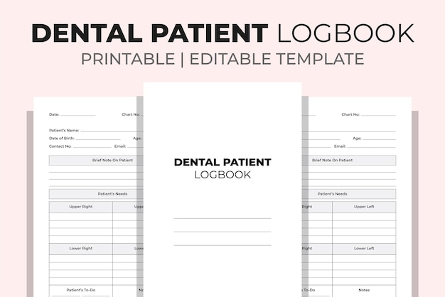 Cuaderno de registro de pacientes dentales KDP Interior