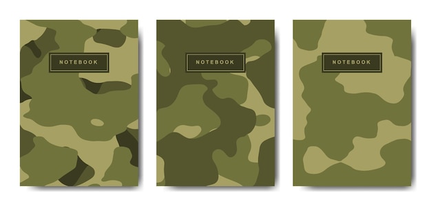 Cuaderno de tapa abstracta de camuflaje militar y militar