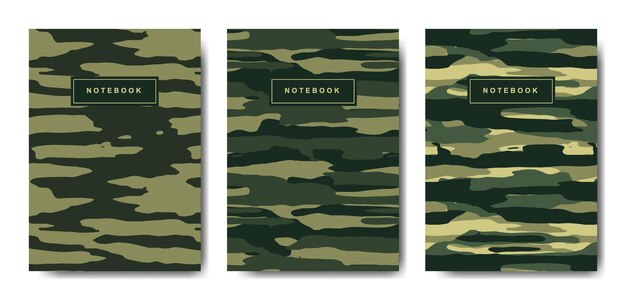 Cuaderno de tapa abstracta de camuflaje militar y militar