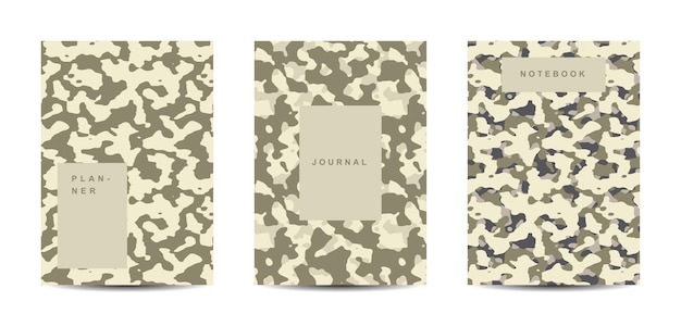 Cuaderno de tapa abstracta de camuflaje militar y militar