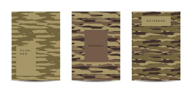 Cuaderno de tapa abstracta de camuflaje militar y militar