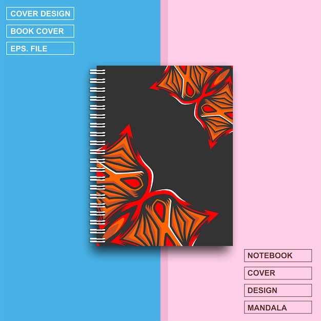 Vector cuaderno tapa diseño mandala