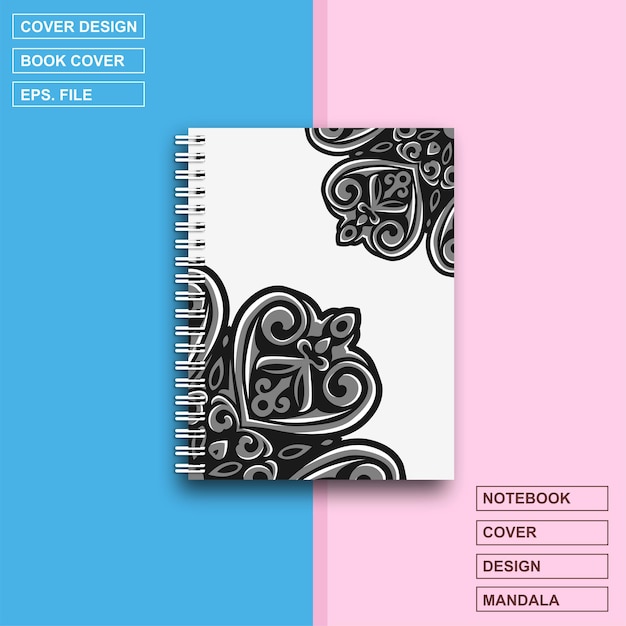 Vector cuaderno tapa diseño mandala