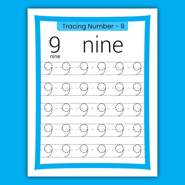 Cuaderno de trabajo de seguimiento de números para niños en edad preescolar