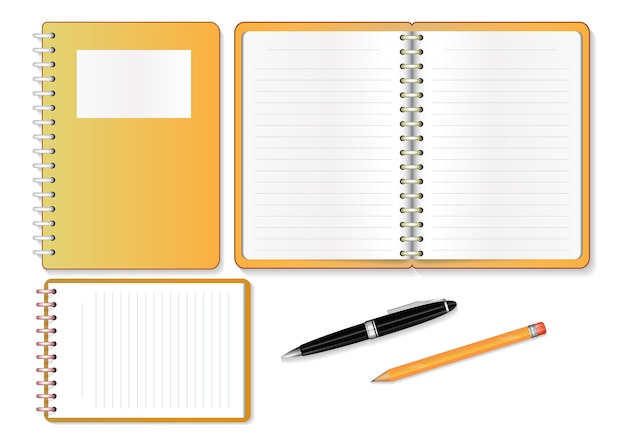 Cuadernos aislados sobre fondo blanco.