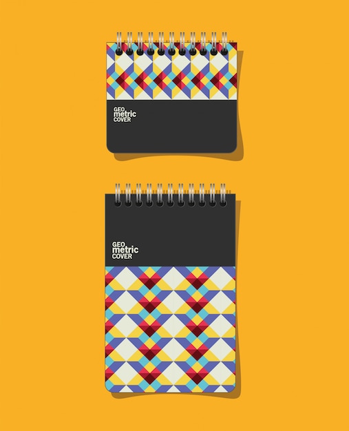 Vector cuadernos de tapa geométrica