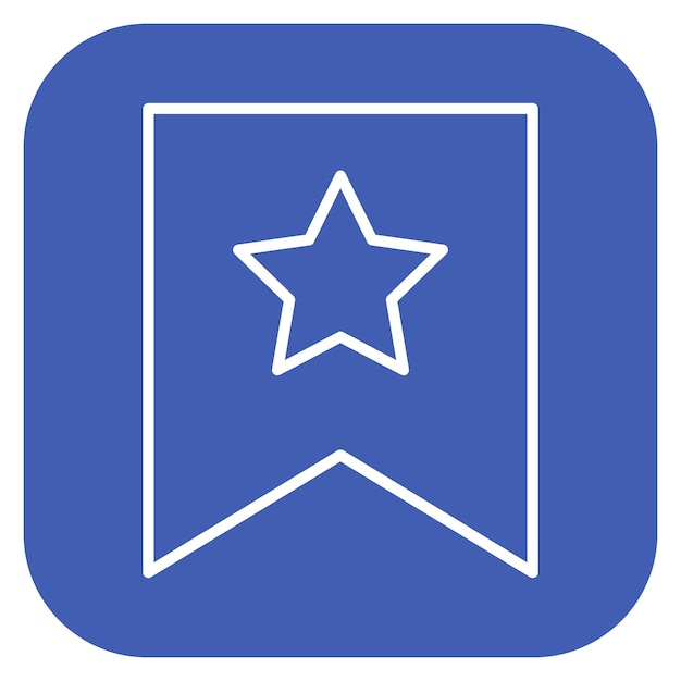 un cuadrado azul con una estrella en él