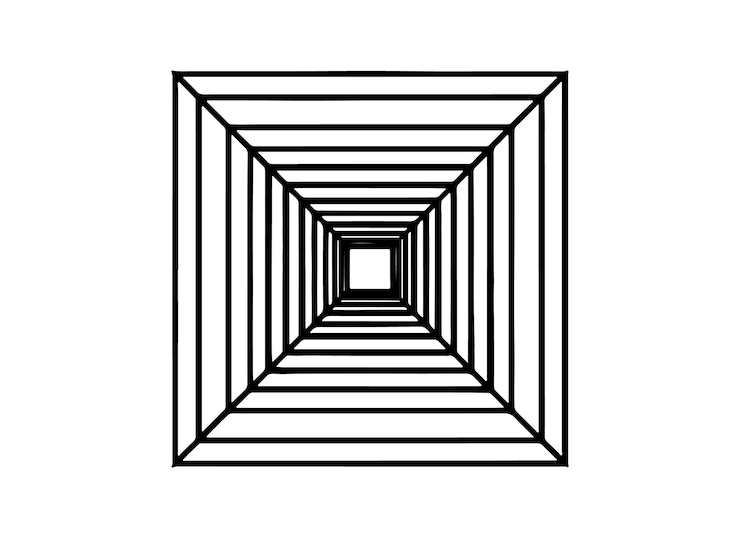 Vector un cuadrado blanco y negro con un cuadrado en el medio