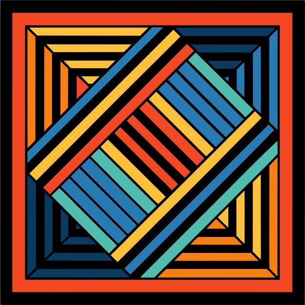 un cuadrado colorido con un diseño cuadrado que dice quot rectángulo quot
