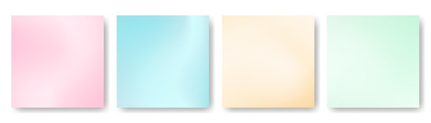 Cuadrado colorido lindo fondo gradiente conjunto de cubiertas de colores pastel para banner de póster de redes sociales
