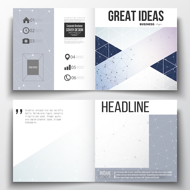 Cuadrado diseño bi fold brochure templates