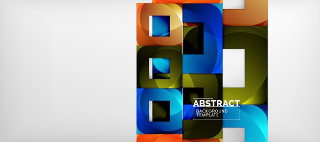 Cuadrado de fondo cuadrados abstractos en el negocio gris o plantilla techno