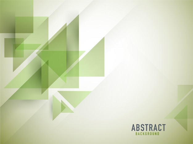 Cuadrado geométrico abstracto verde y fondo de triángulo.