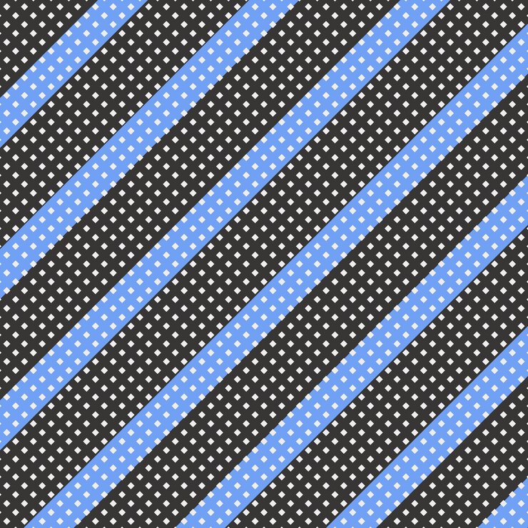 Vector cuadrado de píxel blanco sobre rayas diagonales azules y negras arte vectorial de patrones sin fisuras de fondo