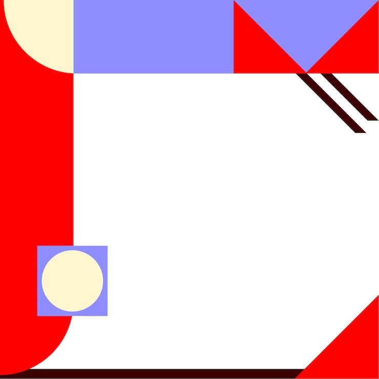 Vector un cuadrado rojo y azul con un cuadrado blanco en el centro.
