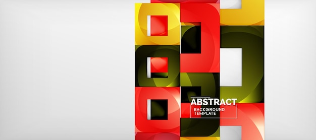 Los cuadrados abstractos de fondo geométrico se pueden usar en el diseño de portadas de libros, diseño de sitios web de fondo