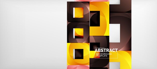 Los cuadrados abstractos de fondo geométrico se pueden usar en el diseño de portadas de libros, diseño de sitios web de fondo