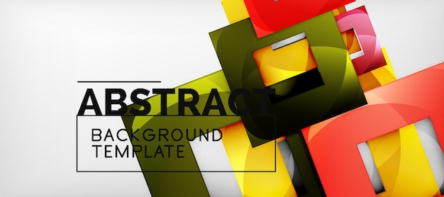Los cuadrados abstractos de fondo geométrico se pueden usar en el diseño de portadas de libros, diseño de sitios web de fondo