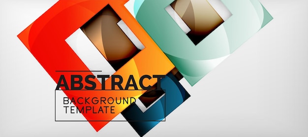 Los cuadrados abstractos de fondo geométrico se pueden usar en el diseño de portadas de libros, diseño de sitios web de fondo