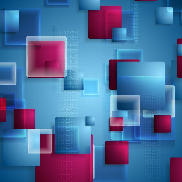 cuadrados brillantes azules y púrpuras fondo abstracto