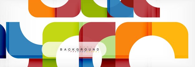 Cuadrados geométricos estandarte abstracto Ilustración vectorial para presentación de folletos o folletos comerciales y diseño web